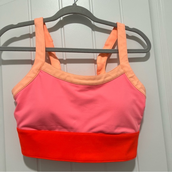 Fabletics Robyn High Support Sports Bra Sorbet/Peach/Hot Orange Size M - Picture 3 of 6